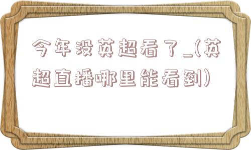 今年没英超看了_(英超直播哪里能看到)