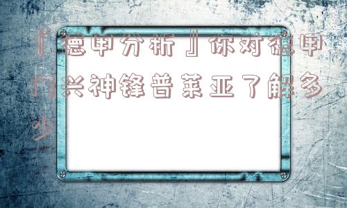 『德甲分析』你对德甲门兴神锋普莱亚了解多少