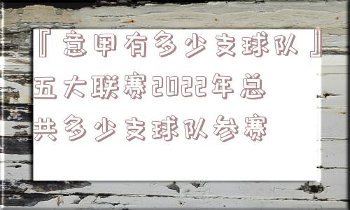 『意甲有多少支球队』五大联赛2022年总共多少支球队参赛