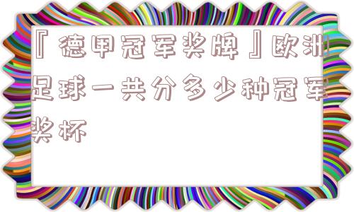 『德甲冠军奖牌』欧洲足球一共分多少种冠军奖杯