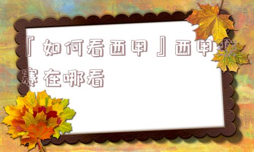 『如何看西甲』西甲联赛在哪看