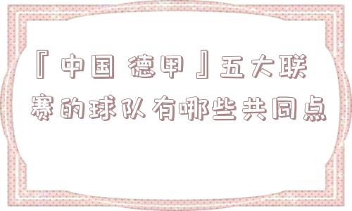 『中国 德甲』五大联赛的球队有哪些共同点