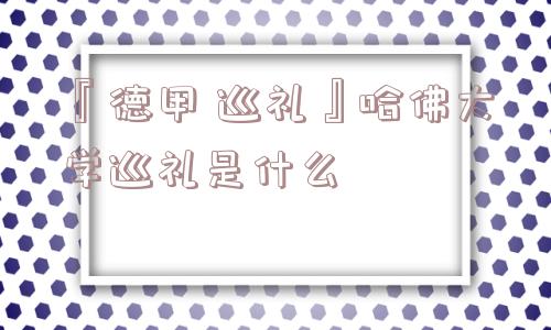 『德甲 巡礼』哈佛大学巡礼是什么