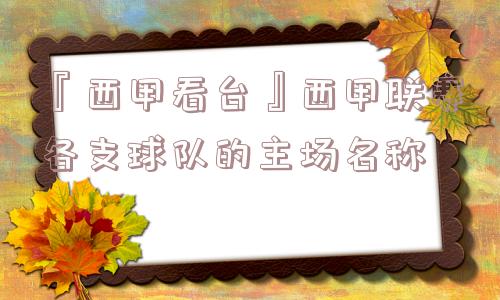 『西甲看台』西甲联赛各支球队的主场名称