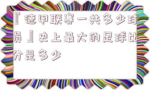 『德甲联赛一共多少球员』史上最大的足球比分是多少