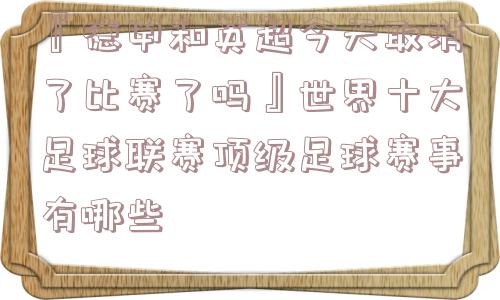 『德甲和英超今天取消了比赛了吗』世界十大足球联赛顶级足球赛事有哪些