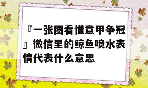 『一张图看懂意甲争冠』微信里的鲸鱼喷水表情代表什么意思