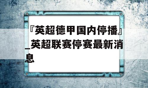 『英超德甲国内停播』_英超联赛停赛最新消息