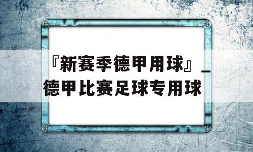 『新赛季德甲用球』_德甲比赛足球专用球