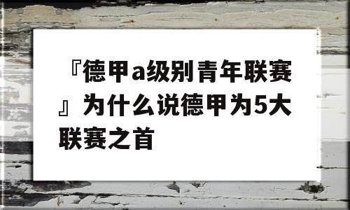 『德甲a级别青年联赛』为什么说德甲为5大联赛之首