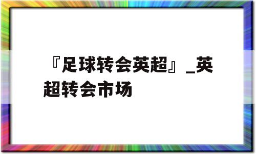 『足球转会英超』_英超转会市场