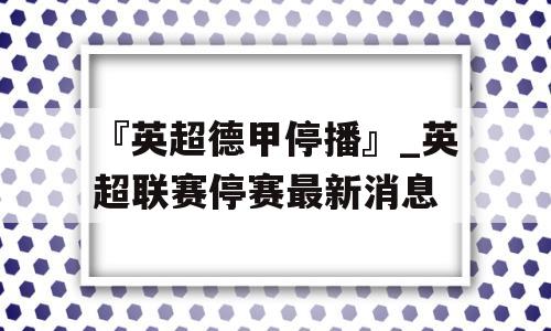 『英超德甲停播』_英超联赛停赛最新消息