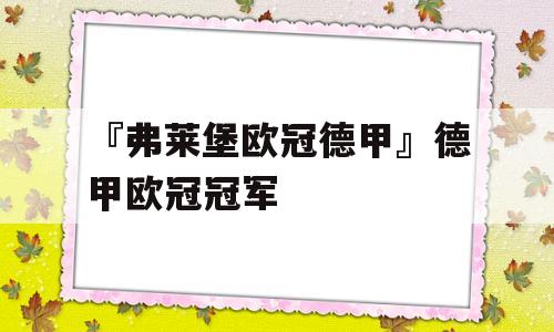 『弗莱堡欧冠德甲』德甲欧冠冠军