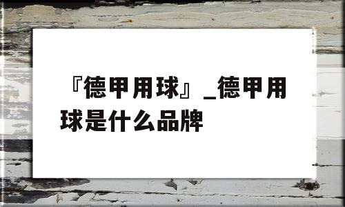 『德甲用球』_德甲用球是什么品牌