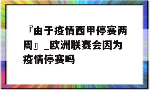 『由于疫情西甲停赛两周』_欧洲联赛会因为疫情停赛吗