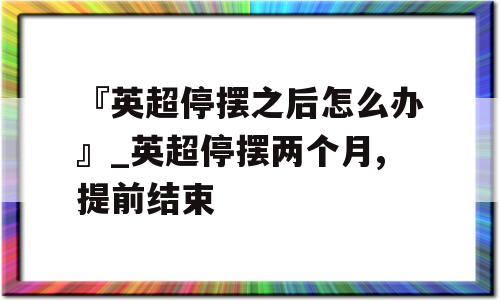 『英超停摆之后怎么办』_英超停摆两个月,提前结束