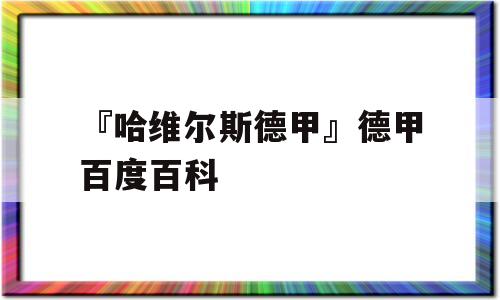 『哈维尔斯德甲』德甲百度百科