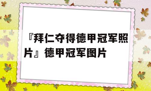 『拜仁夺得德甲冠军照片』德甲冠军图片