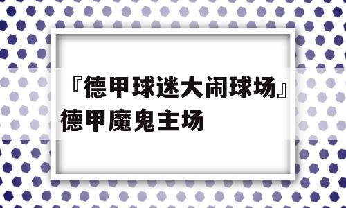 『德甲球迷大闹球场』德甲魔鬼主场