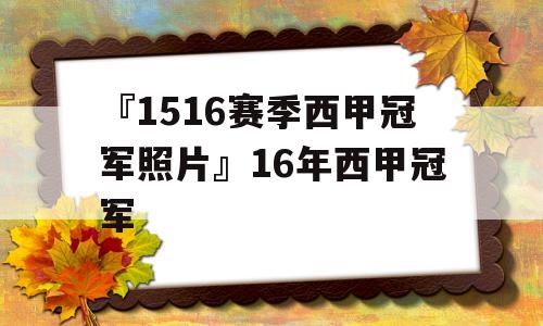 『1516赛季西甲冠军照片』16年西甲冠军