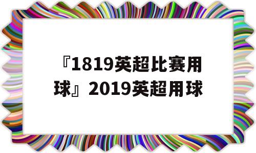 『1819英超比赛用球』2019英超用球