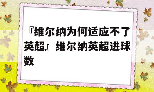 『维尔纳为何适应不了英超』维尔纳英超进球数