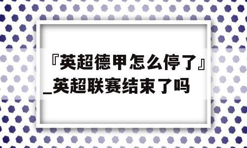 『英超德甲怎么停了』_英超联赛结束了吗