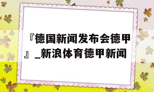 『德国新闻发布会德甲』_新浪体育德甲新闻