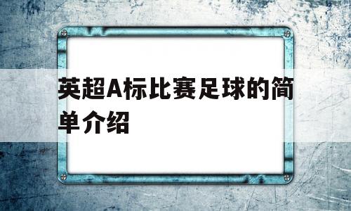 英超A标比赛足球的简单介绍