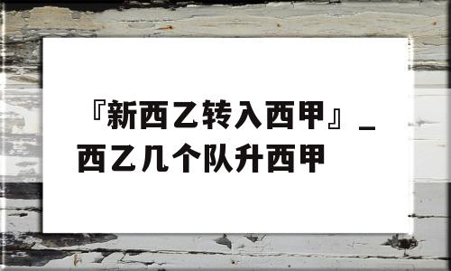 『新西乙转入西甲』_西乙几个队升西甲