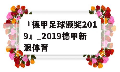 『德甲足球颁奖2019』_2019德甲新浪体育