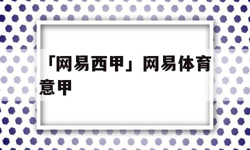 「网易西甲」网易体育意甲