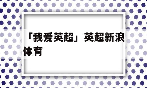 「我爱英超」英超新浪体育