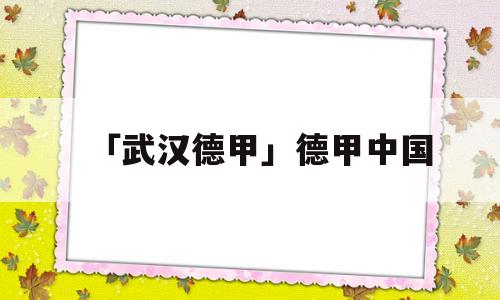 「武汉德甲」德甲中国