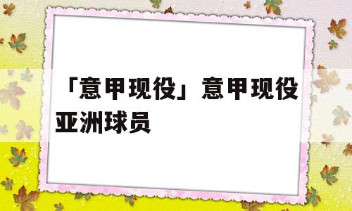 「意甲现役」意甲现役亚洲球员