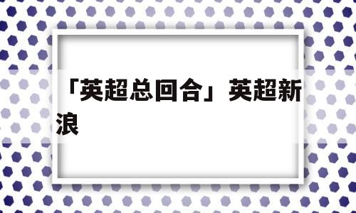 「英超总回合」英超新浪