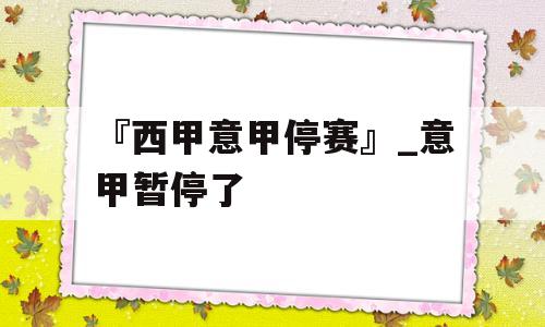 『西甲意甲停赛』_意甲暂停了