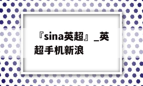 『sina英超』_英超手机新浪