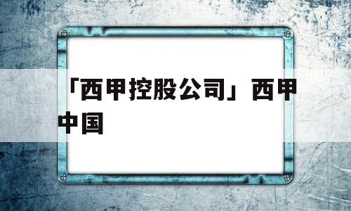 「西甲控股公司」西甲中国