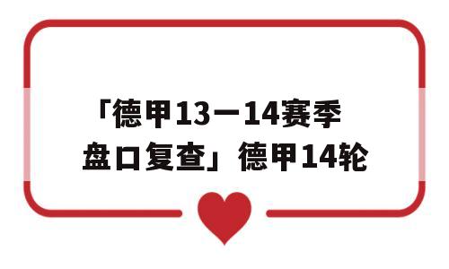 「德甲13一14赛季盘口复查」德甲14轮