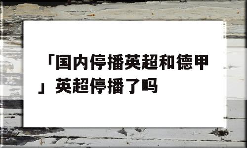 「国内停播英超和德甲」英超停播了吗