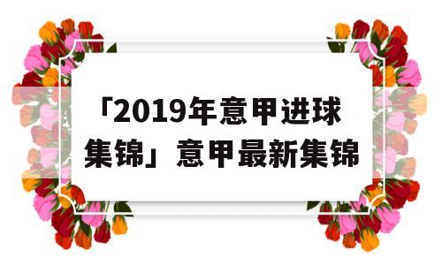 「2019年意甲进球集锦」意甲最新集锦