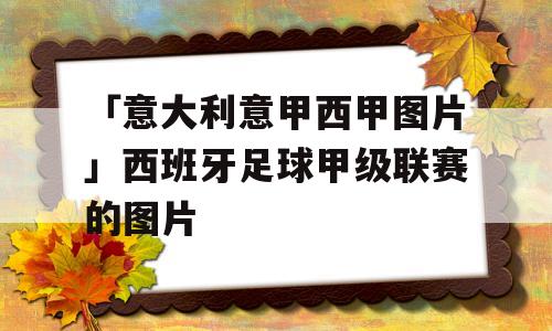 「意大利意甲西甲图片」西班牙足球甲级联赛的图片