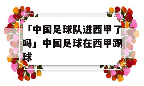 「中国足球队进西甲了吗」中国足球在西甲踢球