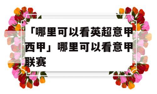 「哪里可以看英超意甲西甲」哪里可以看意甲联赛